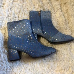 Denim star boots